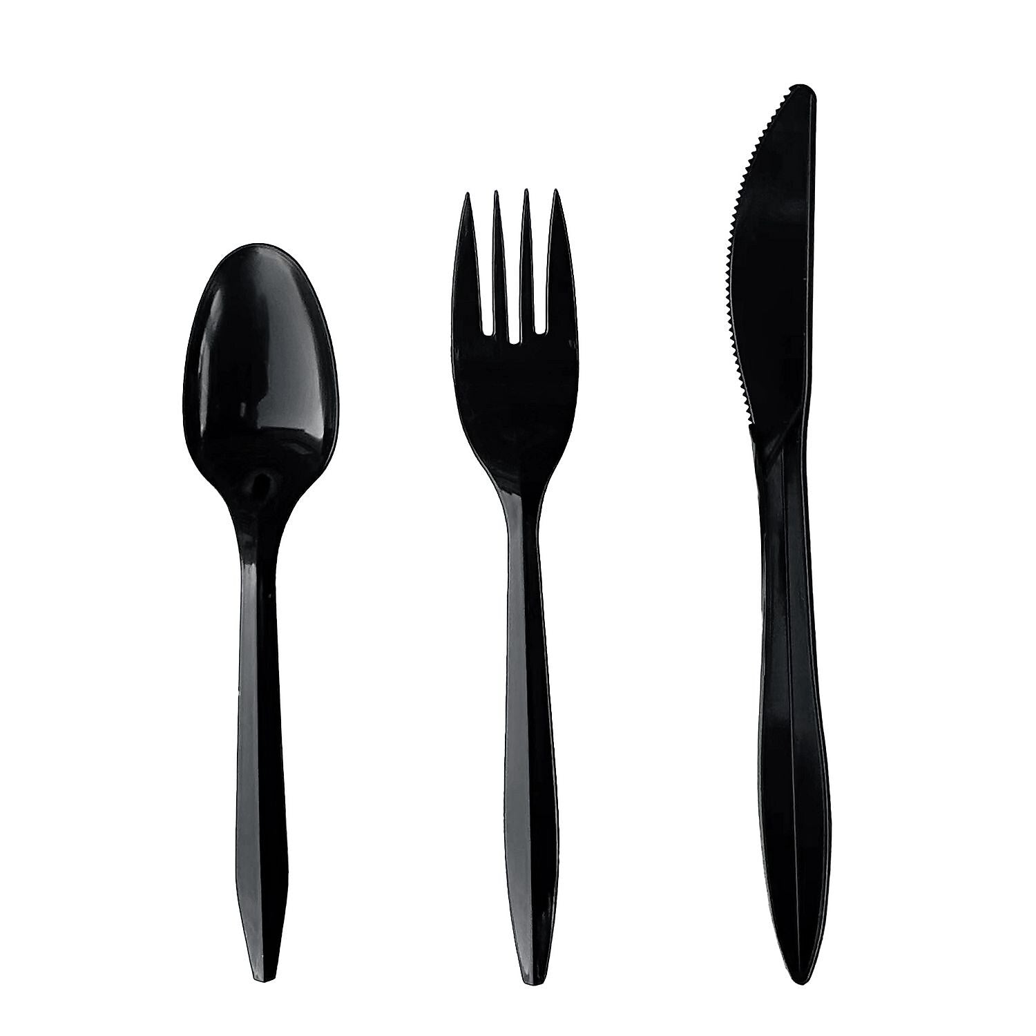 Boardwalk Individually Wrapped Plastic Cutlery Sets, Medium-Weight, Black, 250 Pieces/Carton (BWK4KITBLPP)