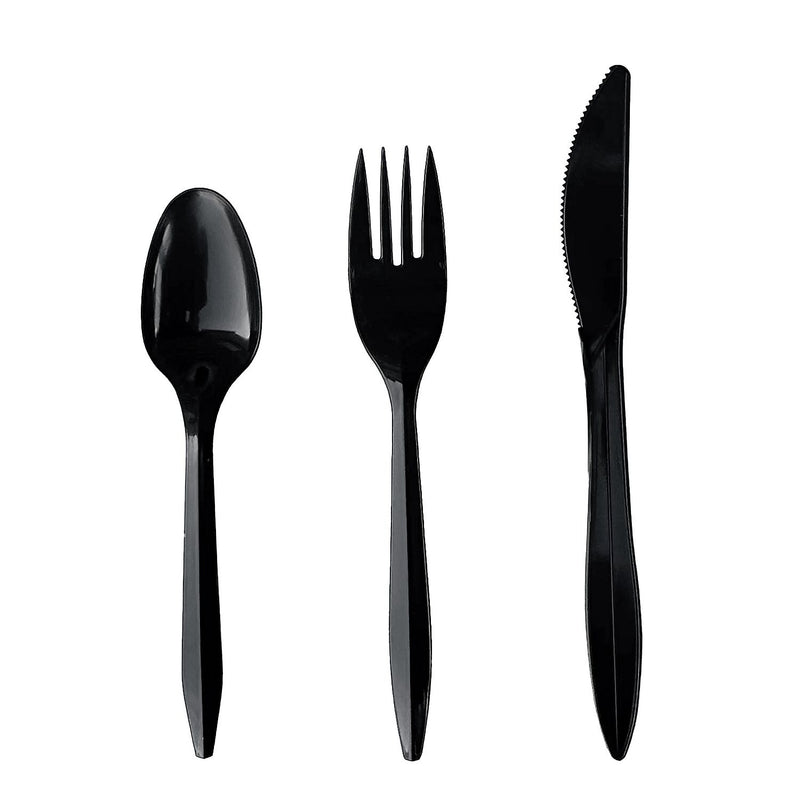 Boardwalk Individually Wrapped Plastic Cutlery Sets, Medium-Weight, Black, 250 Pieces/Carton (BWK4KITBLPP)