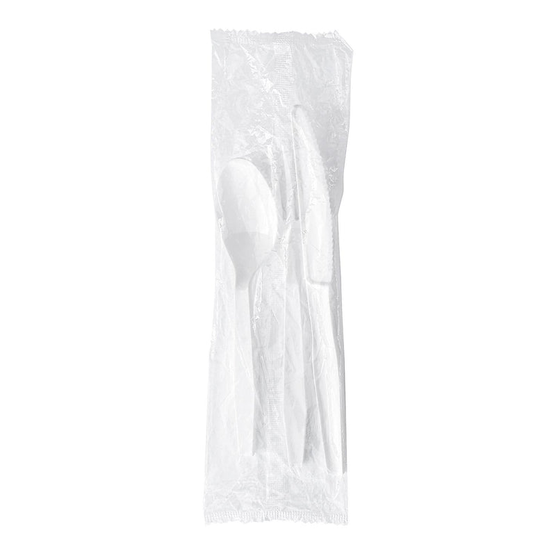 Boardwalk Individually Wrapped Plastic Cutlery Sets, Heavy-Weight, White, 250 Pieces/Carton (BWK3KITHVYWH)