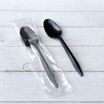 Boardwalk Individually Wrapped Plastic Tea Spoons, Medium-Weight, Black, 1000 Pieces/Carton (BWKSPOONBLPPIW)