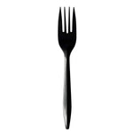 Boardwalk Plastic Forks, Medium-Weight, Black, 1000 Pieces/Carton (BWKFORKBLPP)