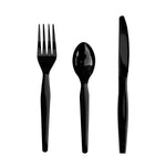 Boardwalk Individually Wrapped Plastic Cutlery Sets, Heavy-Weight, Black, 250 Pieces/Carton (BWK3KITHVYBL)