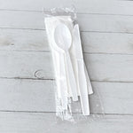 Boardwalk Individually Wrapped Plastic Cutlery Sets, Medium-Weight, White, 250 Pieces/Carton (BWK4KITWHPS)