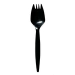 Boardwalk Individually Wrapped Plastic Sporks, Medium-Weight, Black, 1000 Pieces/Carton (BWKSPORKBLPPIW)