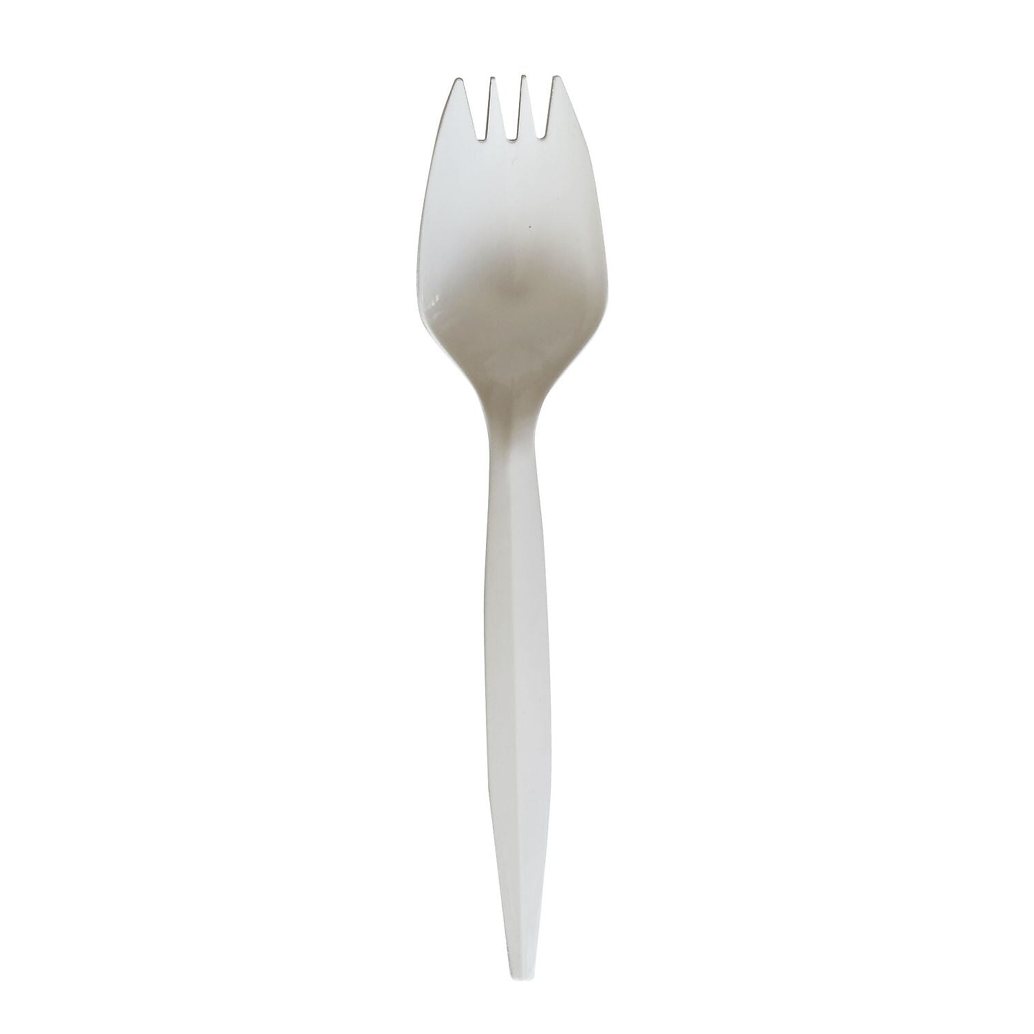 Boardwalk Individually Wrapped Plastic Sporks, Medium-Weight, White, 1000 Pieces/Carton (BWKSPORKWHPPIW)