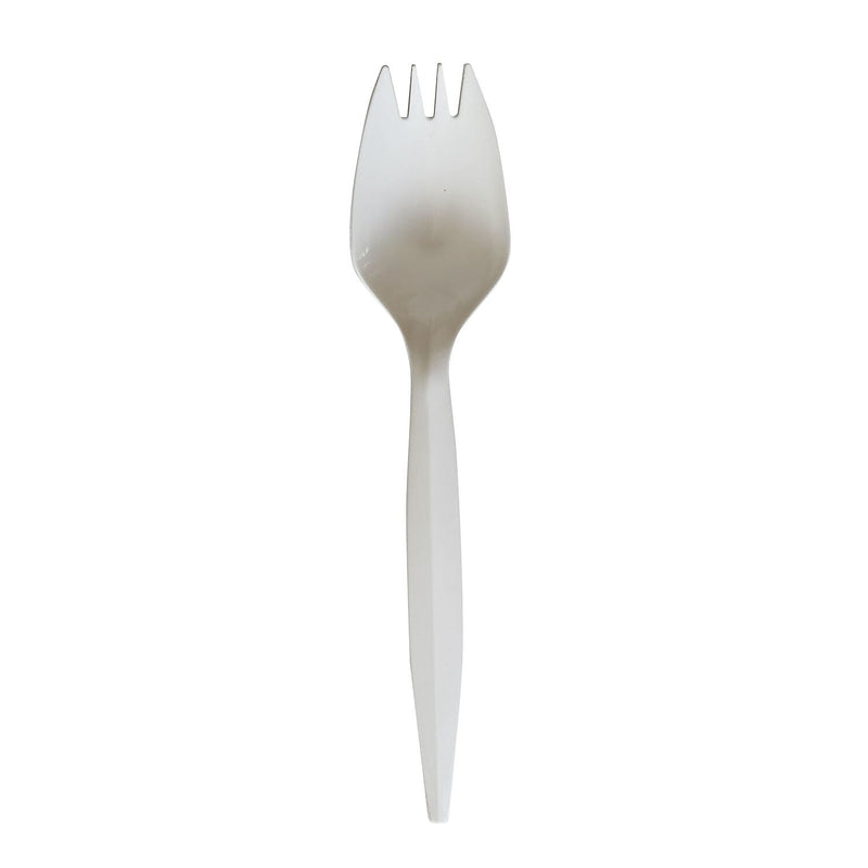 Boardwalk Individually Wrapped Plastic Sporks, Medium-Weight, White, 1000 Pieces/Carton (BWKSPORKWHPPIW)