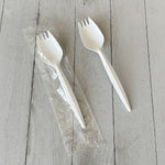 Boardwalk Individually Wrapped Plastic Sporks, Medium-Weight, White, 1000 Pieces/Carton (BWKSPORKWHPPIW)