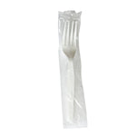 Boardwalk Individually Wrapped Plastic Forks, Heavy-Weight, White, 1000 Pieces/Carton (BWKFORKWHPSIW)