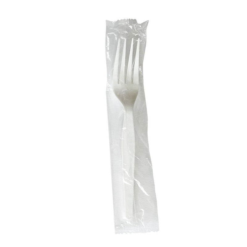 Boardwalk Individually Wrapped Plastic Forks, Heavy-Weight, White, 1000 Pieces/Carton (BWKFORKWHPSIW)