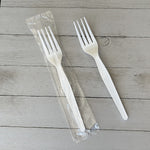 Boardwalk Individually Wrapped Plastic Forks, Heavy-Weight, White, 1000 Pieces/Carton (BWKFORKWHPSIW)