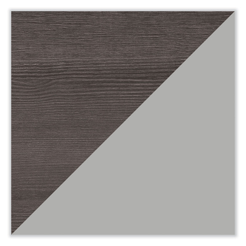 Alera Modern Teacher Series 60"W Pedestal Desk, Charcoal Woodgrain/Gray (MSD6024CH)