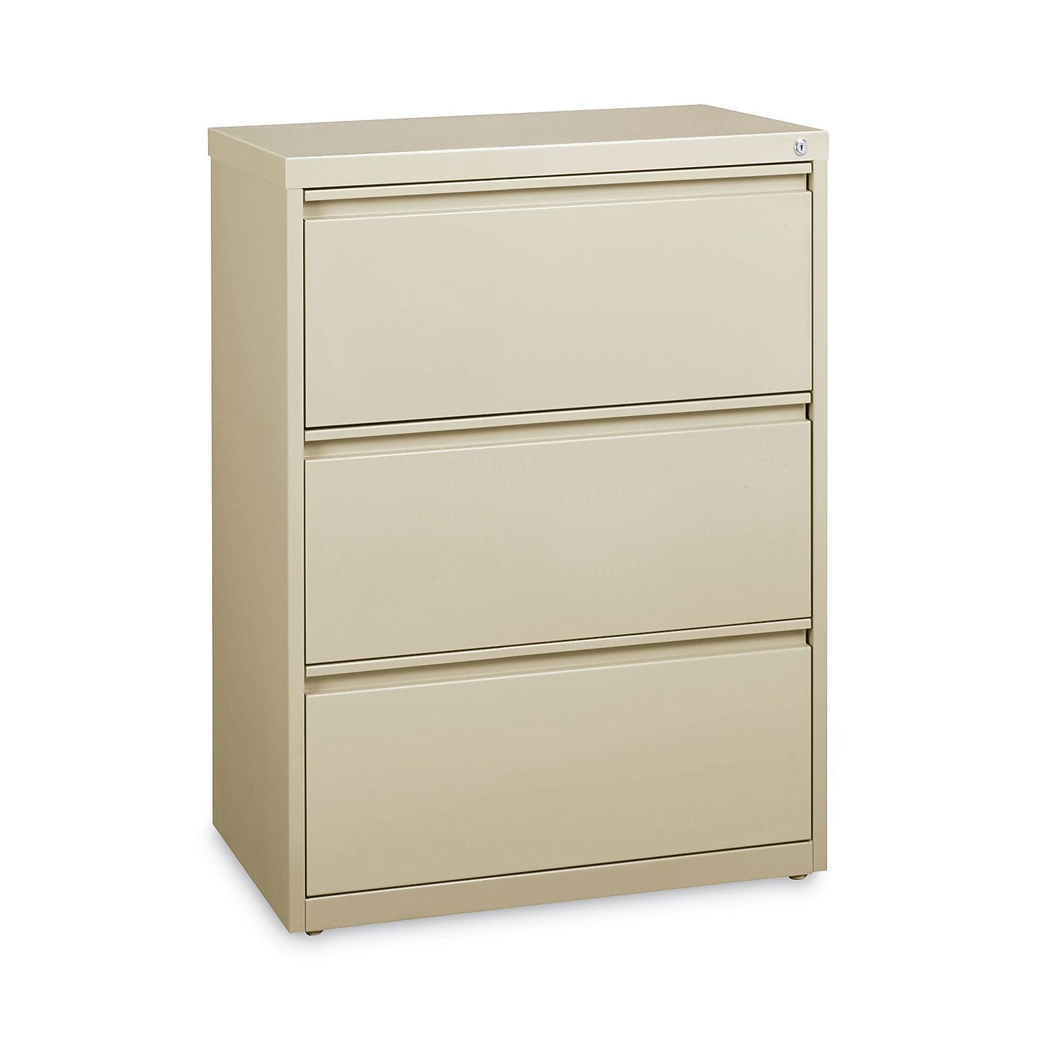 Alera Commercial 3-Drawer Lateral File Cabinet, Letter/Legal Size, Lockable, 40.25"H x 30"W x 18.62"D, Putty (HLF3041PY)