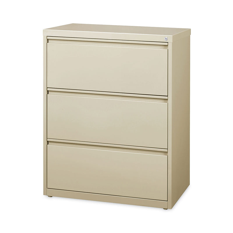 Alera Commercial 3-Drawer Lateral File Cabinet, Letter/Legal Size, Lockable, 40.25"H x 30"W x 18.62"D, Putty (HLF3041PY)