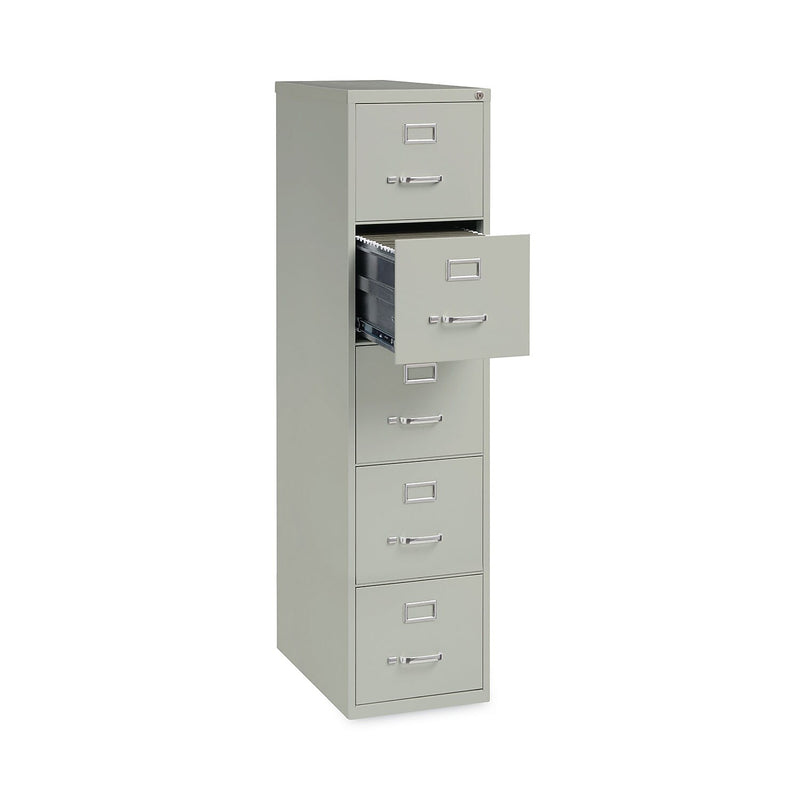 Alera Commercial 5-Drawer Vertical File Cabinet, Letter Size, Lockable, 61.37"H x 15"W x 26.5"D, Light Gray (HVF1562LG)