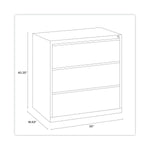Alera Commercial 3-Drawer Lateral File Cabinet, Letter/Legal Size, Lockable, 40.25"H x 30"W x 18.62"D, Black (HLF3041BL)