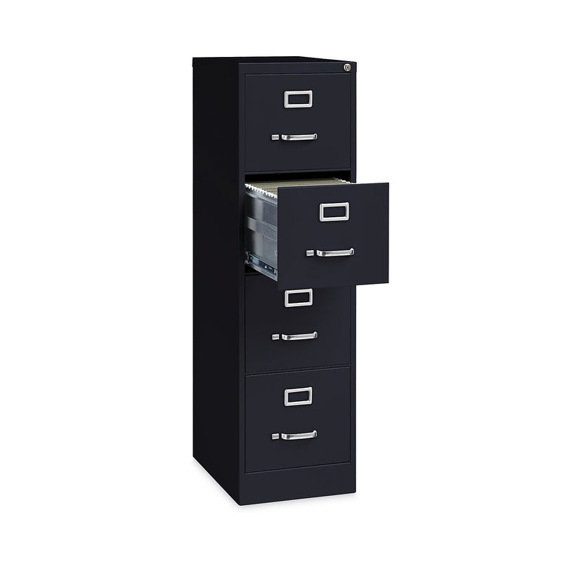 Alera Commercial 4-Drawer Vertical File Cabinet, Letter Size, Lockable, 52"H x 15"W x 22"D, Black (HVF152252BL)