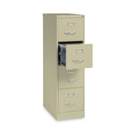 Alera Commercial 4-Drawer Vertical File Cabinet, Letter Size, Lockable, 52"H x 15"W x 26.5"D, Putty (HVF152652PY)