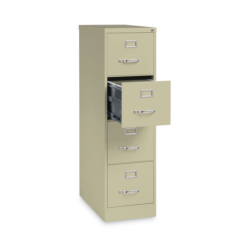 Alera Commercial 4-Drawer Vertical File Cabinet, Letter Size, Lockable, 52"H x 15"W x 26.5"D, Putty (HVF152652PY)