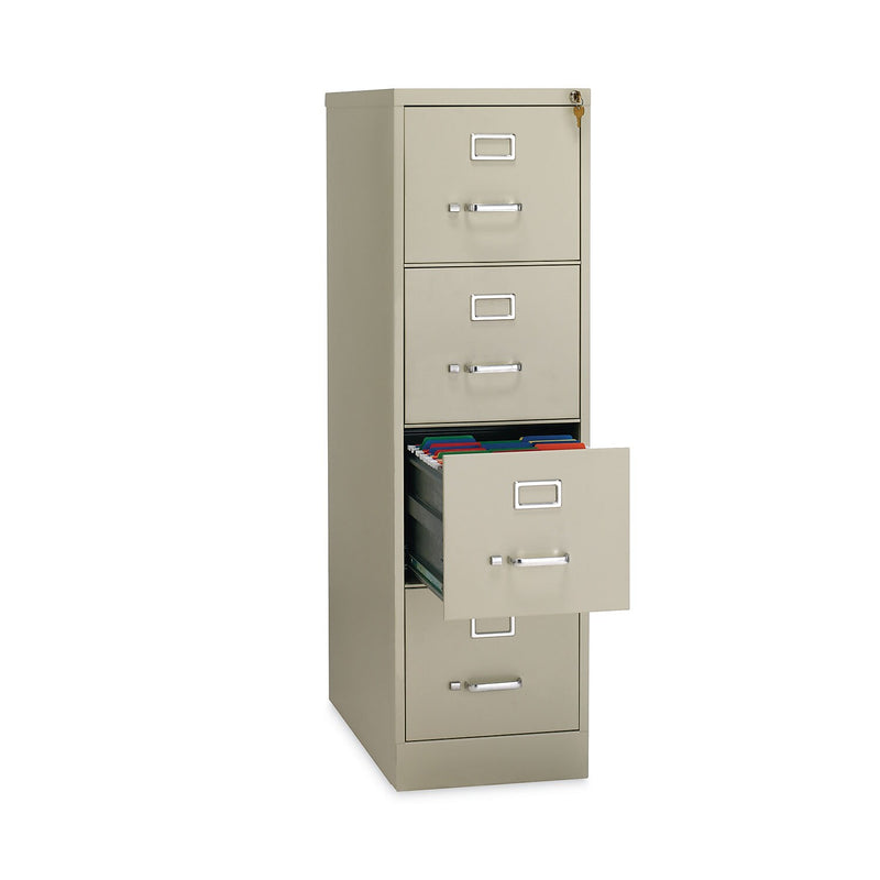 Alera Commercial 4-Drawer Vertical File Cabinet, Letter Size, Lockable, 52"H x 15"W x 26.5"D, Putty (HVF152652PY)