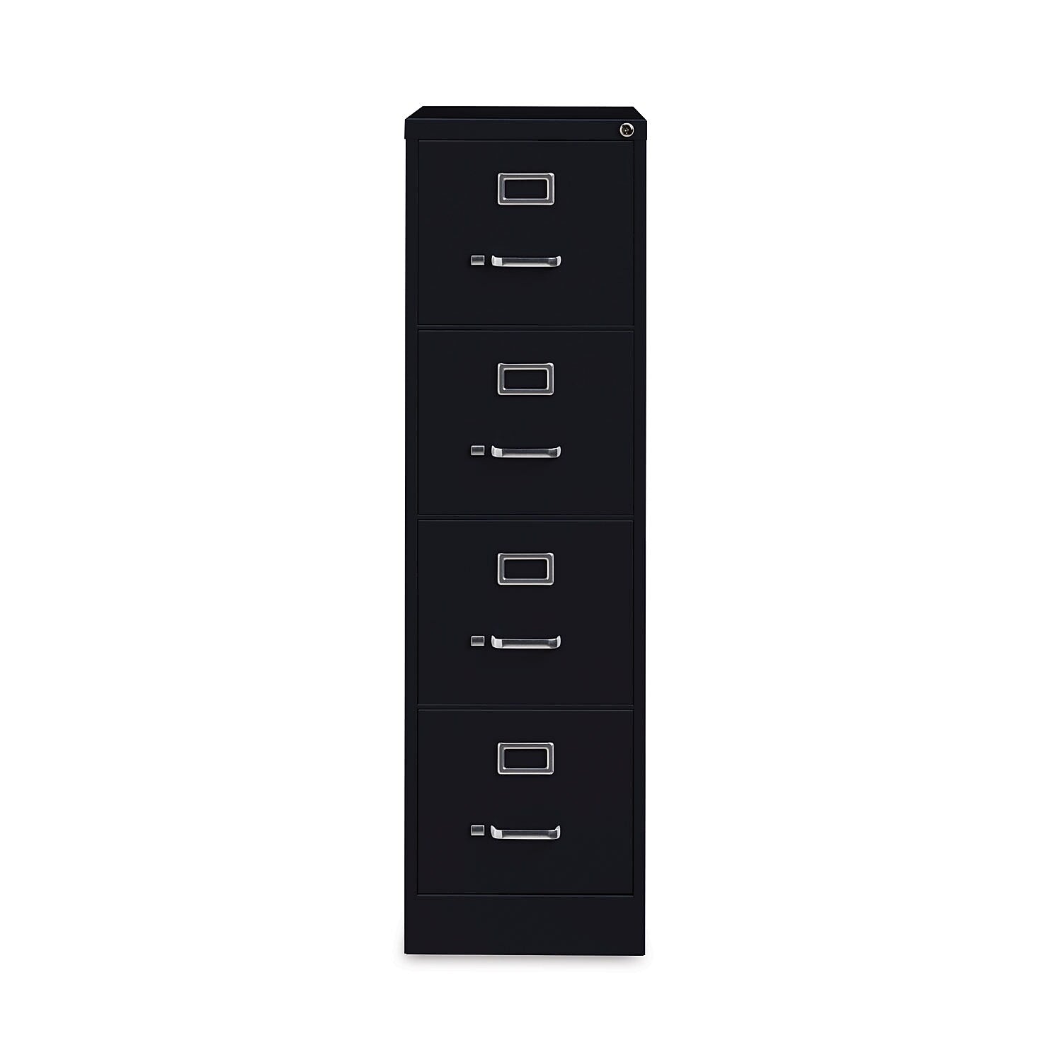 Alera Commercial 4-Drawer Vertical File Cabinet, Letter Size, Lockable, 52"H x 15"W x 26.5"D, Black (HVF152652BL)