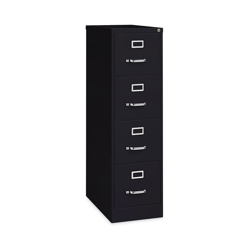 Alera Commercial 4-Drawer Vertical File Cabinet, Letter Size, Lockable, 52"H x 15"W x 26.5"D, Black (HVF152652BL)