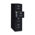 Alera Commercial 4-Drawer Vertical File Cabinet, Letter Size, Lockable, 52"H x 15"W x 26.5"D, Black (HVF152652BL)