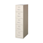 Alera Commercial 5-Drawer Vertical File Cabinet, Letter Size, Lockable, 61.37"H x 15"W x 26.5"D, Putty (HVF1562PY)