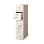 Alera Commercial 5-Drawer Vertical File Cabinet, Letter Size, Lockable, 61.37"H x 15"W x 26.5"D, Putty (HVF1562PY)