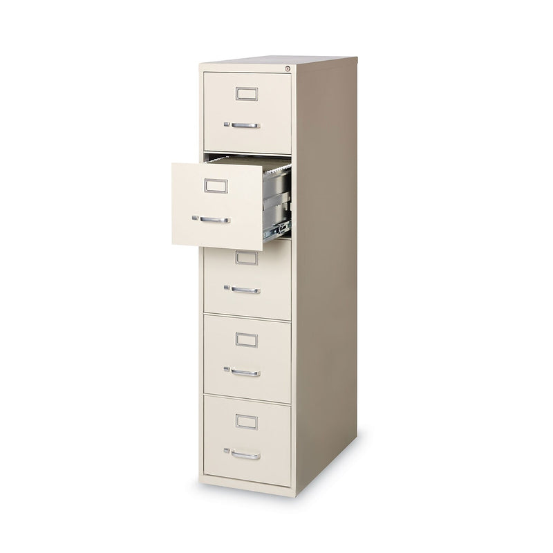 Alera Commercial 5-Drawer Vertical File Cabinet, Letter Size, Lockable, 61.37"H x 15"W x 26.5"D, Putty (HVF1562PY)