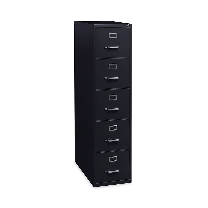 Alera Commercial 5-Drawer Vertical File Cabinet, Letter Size, Lockable, 61.37"H x 15"W x 26.5"D, Black (HVF1562BL)