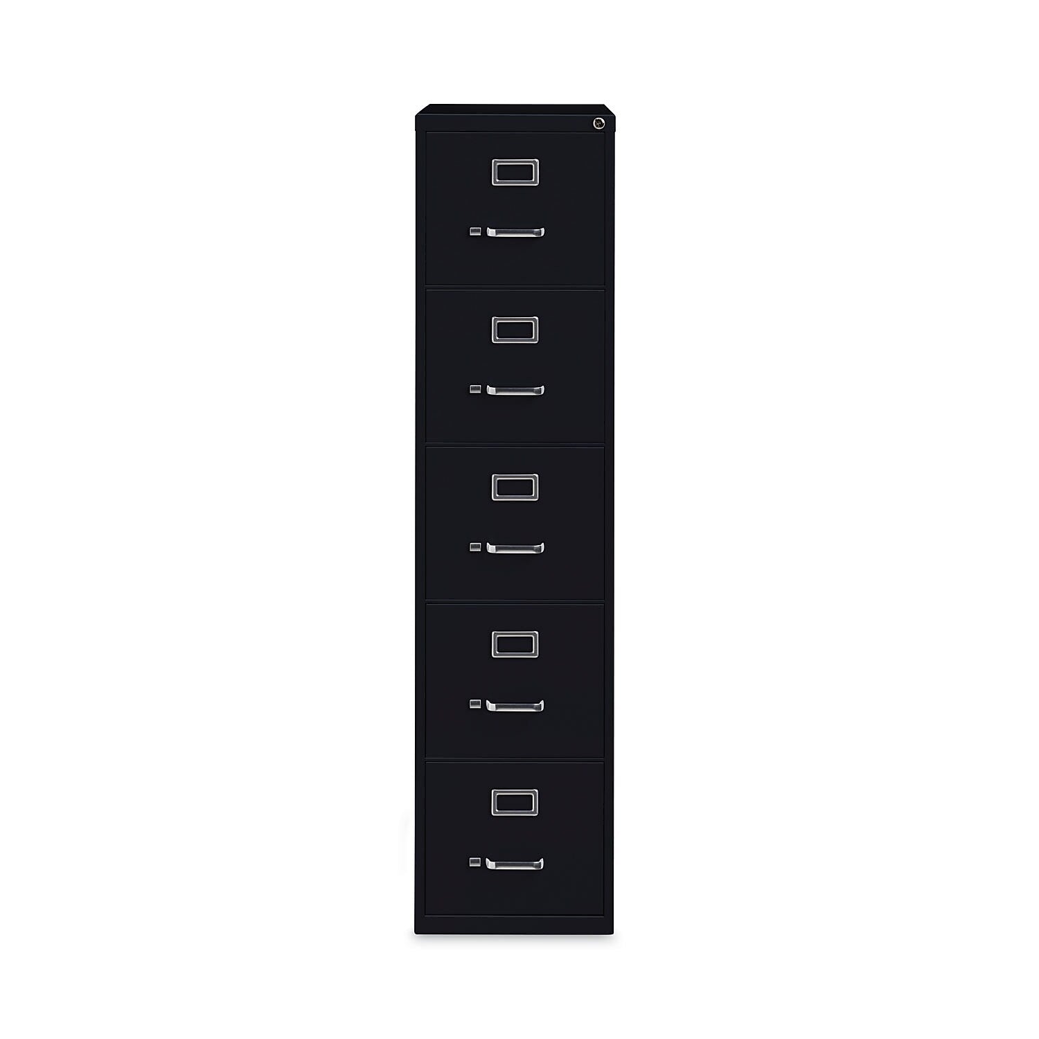 Alera Commercial 5-Drawer Vertical File Cabinet, Letter Size, Lockable, 61.37"H x 15"W x 26.5"D, Black (HVF1562BL)