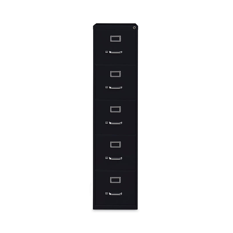 Alera Commercial 5-Drawer Vertical File Cabinet, Letter Size, Lockable, 61.37"H x 15"W x 26.5"D, Black (HVF1562BL)