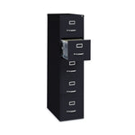 Alera Commercial 5-Drawer Vertical File Cabinet, Letter Size, Lockable, 61.37"H x 15"W x 26.5"D, Black (HVF1562BL)