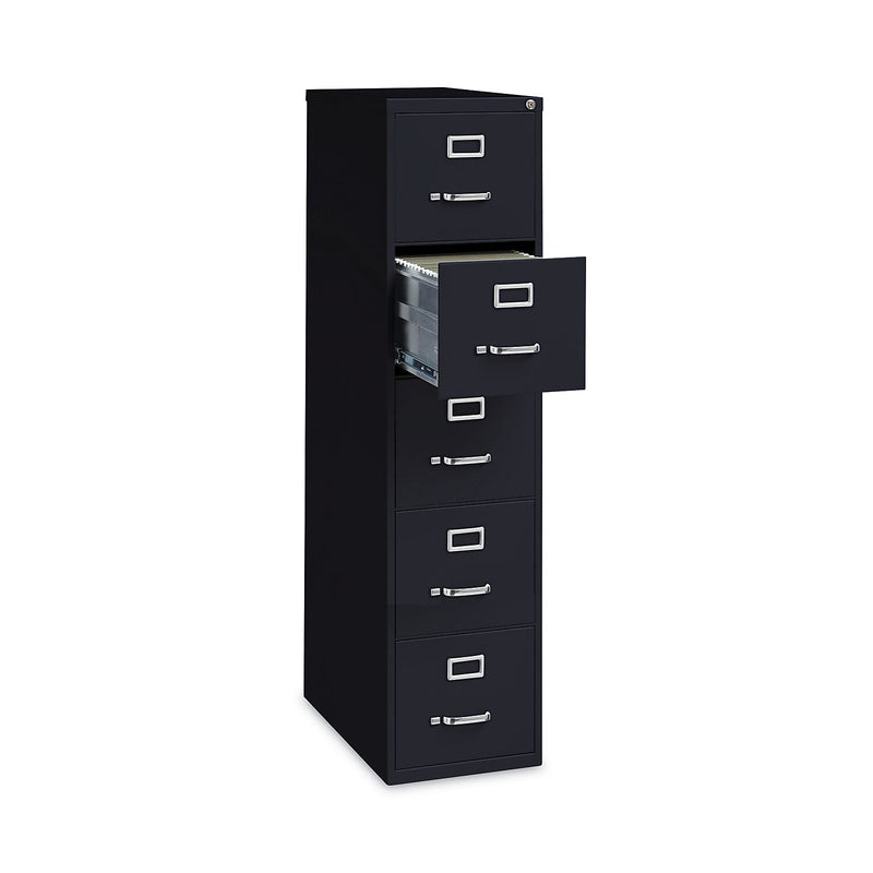 Alera Commercial 5-Drawer Vertical File Cabinet, Letter Size, Lockable, 61.37"H x 15"W x 26.5"D, Black (HVF1562BL)