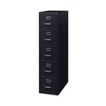 Alera Commercial 5-Drawer Vertical File Cabinet, Letter Size, Lockable, 61.37"H x 15"W x 26.5"D, Black (HVF1562BL)