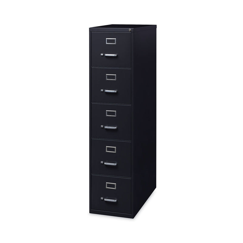 Alera Commercial 5-Drawer Vertical File Cabinet, Letter Size, Lockable, 61.37"H x 15"W x 26.5"D, Black (HVF1562BL)