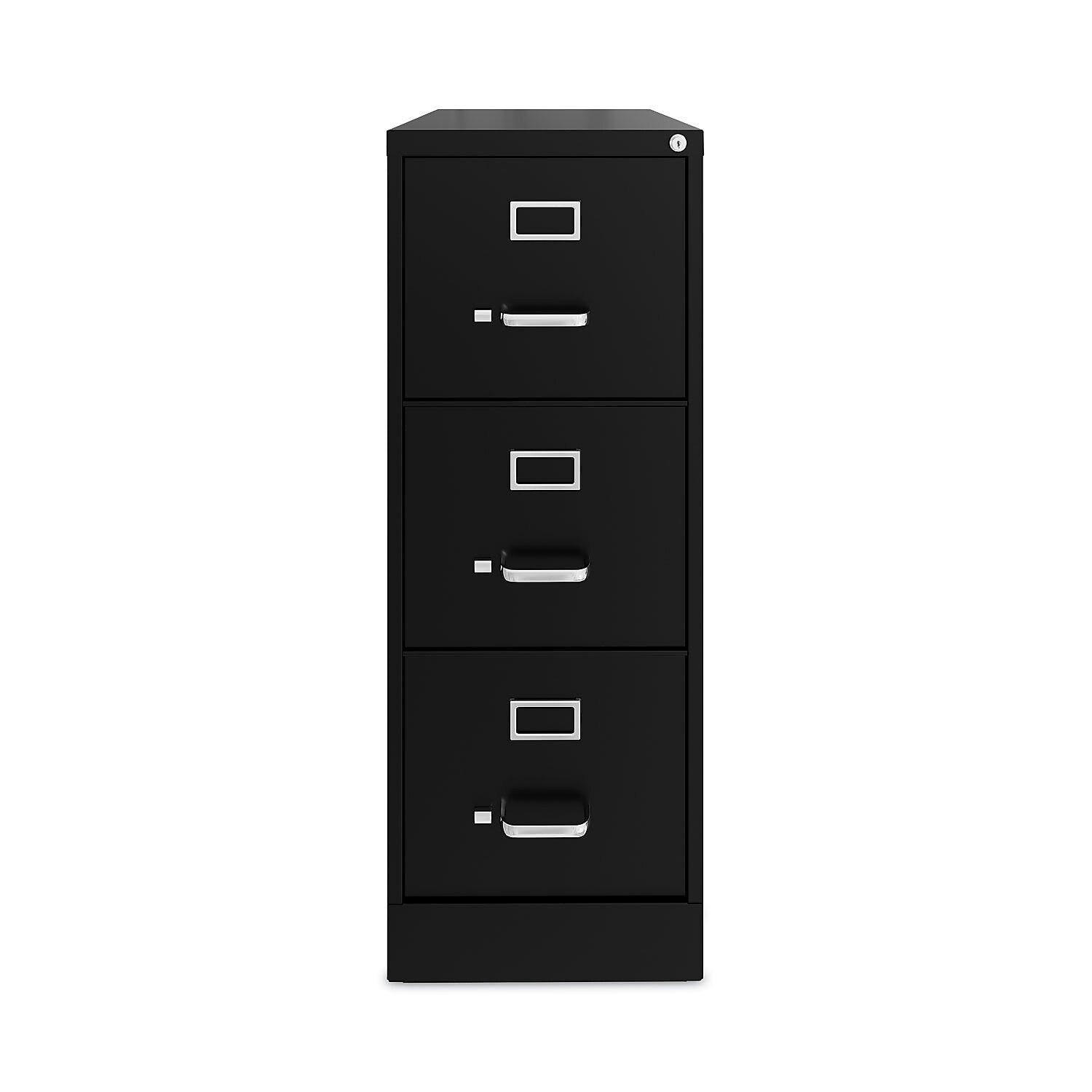 Alera Commercial 3-Drawer Vertical File Cabinet, Letter Size, Lockable, 40.19"H x 15"W x 22"D, Black (HVF1541BL)