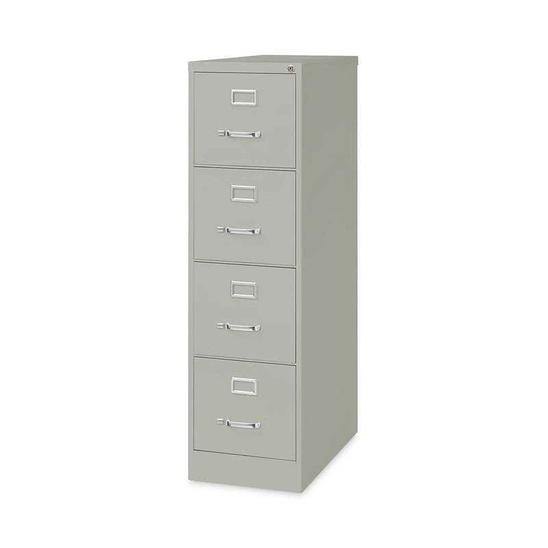 Alera Commercial 4-Drawer Vertical File Cabinet, Letter Size, Lockable, 52"H x 15"W x 26.5"D, Light Gray (HVF152652LG)