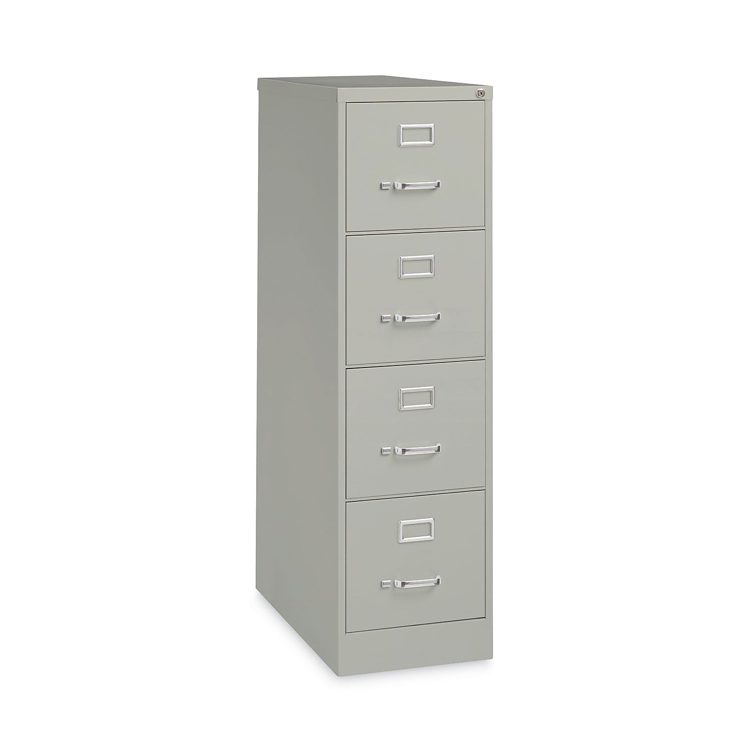 Alera Commercial 4-Drawer Vertical File Cabinet, Letter Size, Lockable, 52"H x 15"W x 26.5"D, Light Gray (HVF152652LG)
