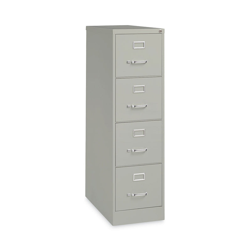 Alera Commercial 4-Drawer Vertical File Cabinet, Letter Size, Lockable, 52"H x 15"W x 26.5"D, Light Gray (HVF152652LG)