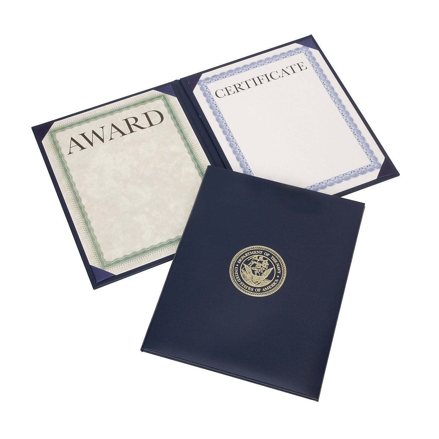 AbilityOne SKILCRAFT Awards Certificate Holders, 9.12" x 11.62", Blue/Gold (7510017141364)