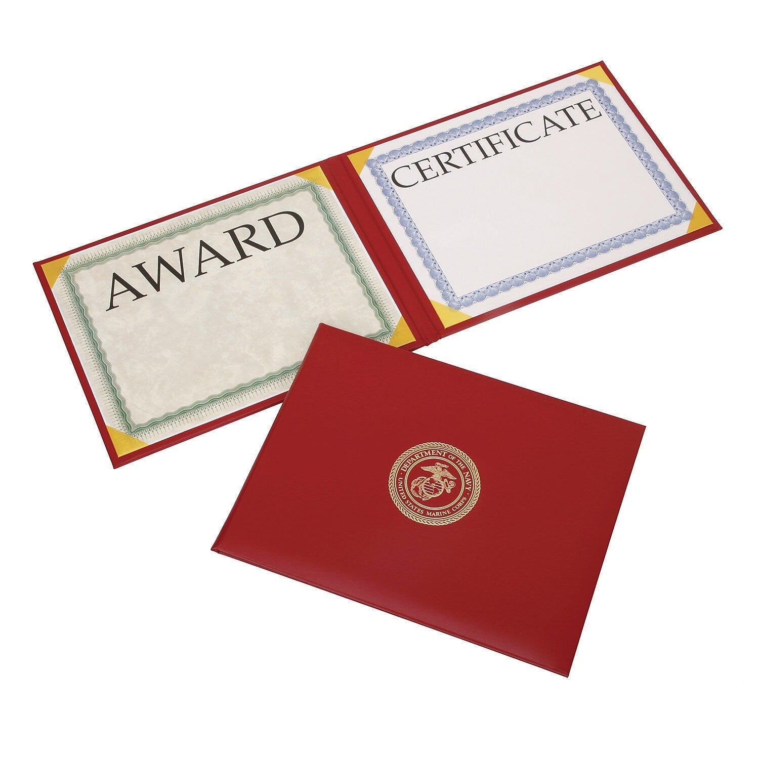 AbilityOne SKILCRAFT Awards Certificate Holders, 11.62" x 9.12", Red/Gold (7510017146630)