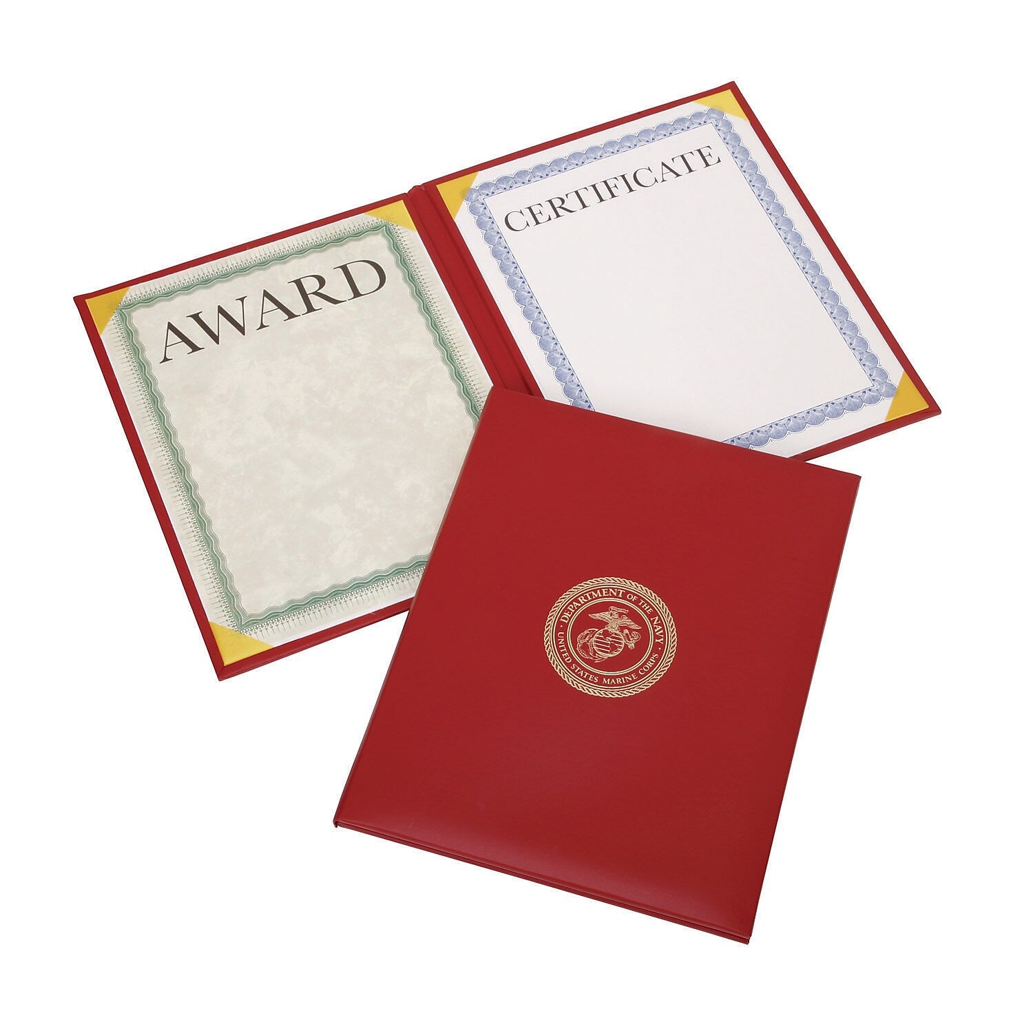 AbilityOne SKILCRAFT Awards Certificate Holders, 9.12" x 11.62", Red/Gold (NSN7146629)