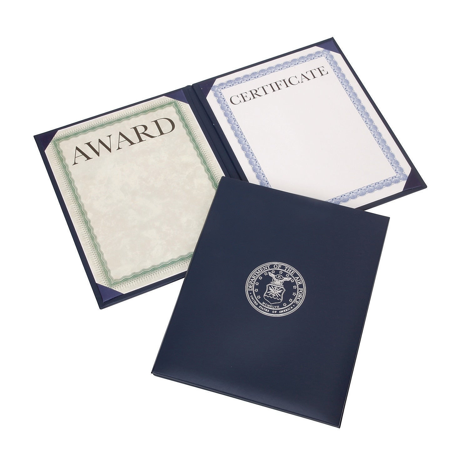 AbilityOne SKILCRAFT Awards Certificate Holders, 9.12" x 11.62", Blue/Silver (7510017145932)