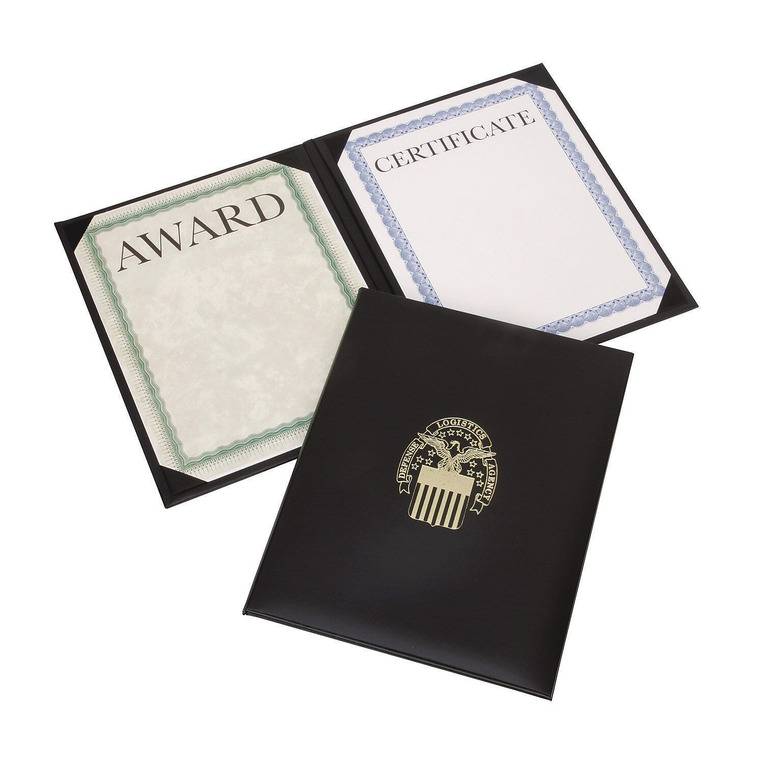 AbilityOne SKILCRAFT Awards Certificate Holders, 9.12" x 11.62", Black/Gold (7510017145934)