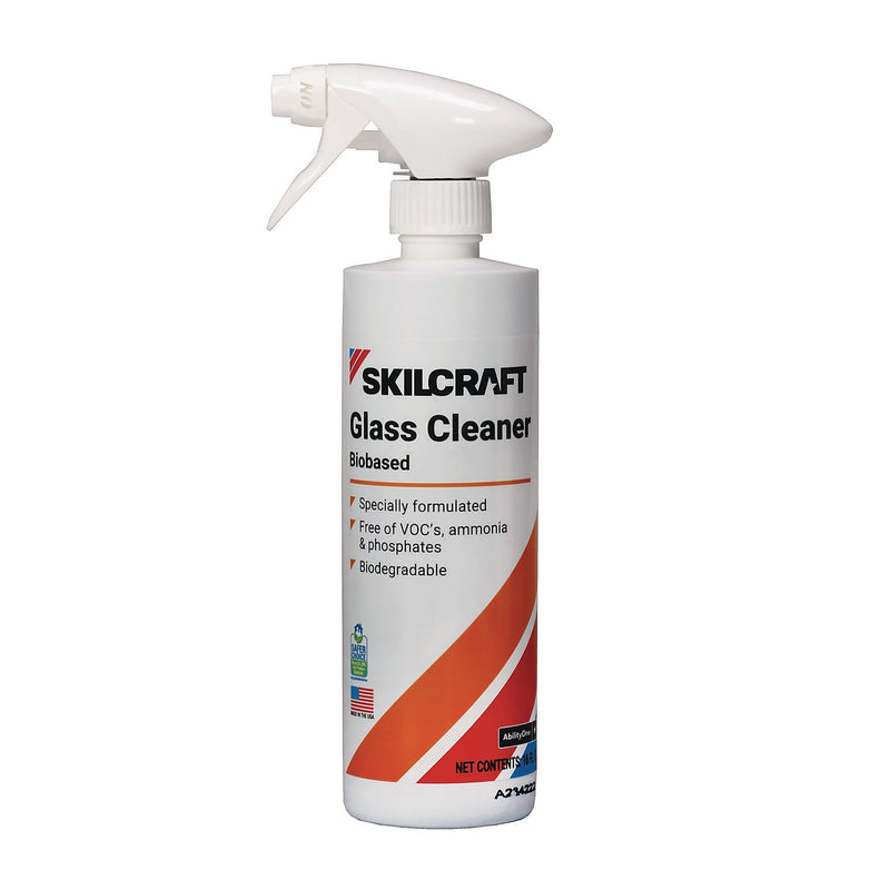 AbilityOne SKILCRAFT Biobased Ready-To-Use Glass Cleaner, 16 oz., 6/Pack (7930016910002)