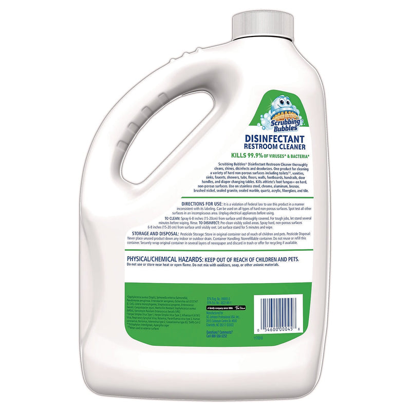Scrubbing Bubbles Disinfecting Restroom Cleaner, Citrus Scent, 1 Gal., 4/Carton (335599)