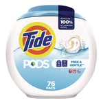 Tide PODS HE Laundry Detergent Capsule, Free & Gentle Scent, 63 oz., 76 Capsules, 4/Carton (80737337)