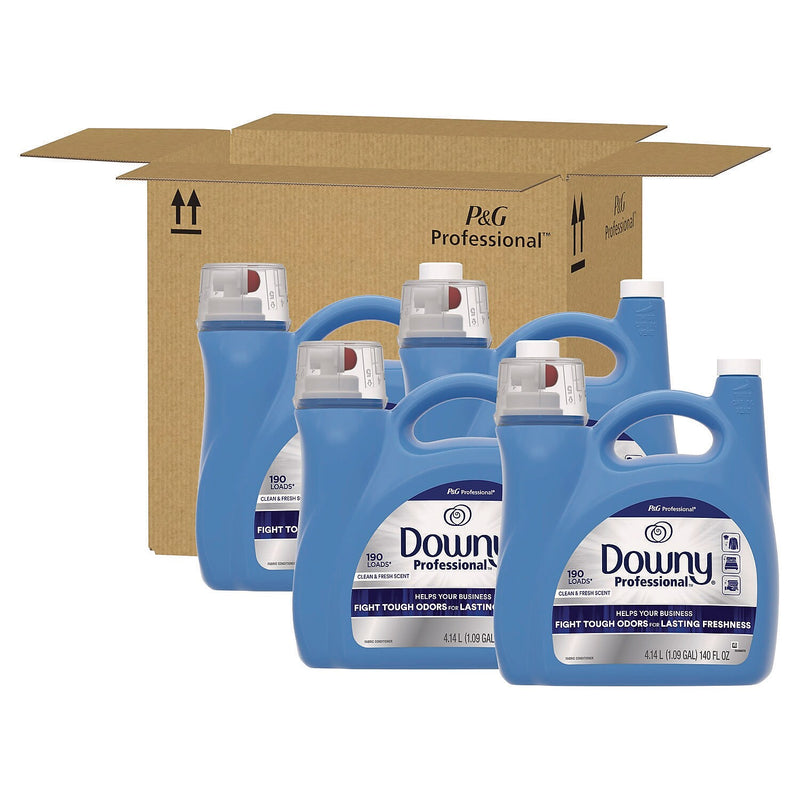 Downy Professional Liquid Fabric Softener, Clean and Fresh Scent, 190 Loads, 140 oz., 4/Carton (80782763)
