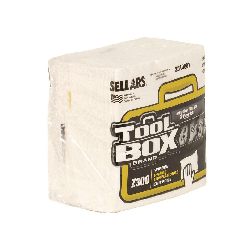 TOOLBOX Z300 Paper Cleaning Wipers, 13" x 11.87", White, 90 Wipers/Box, 12/Carton (660708201002)